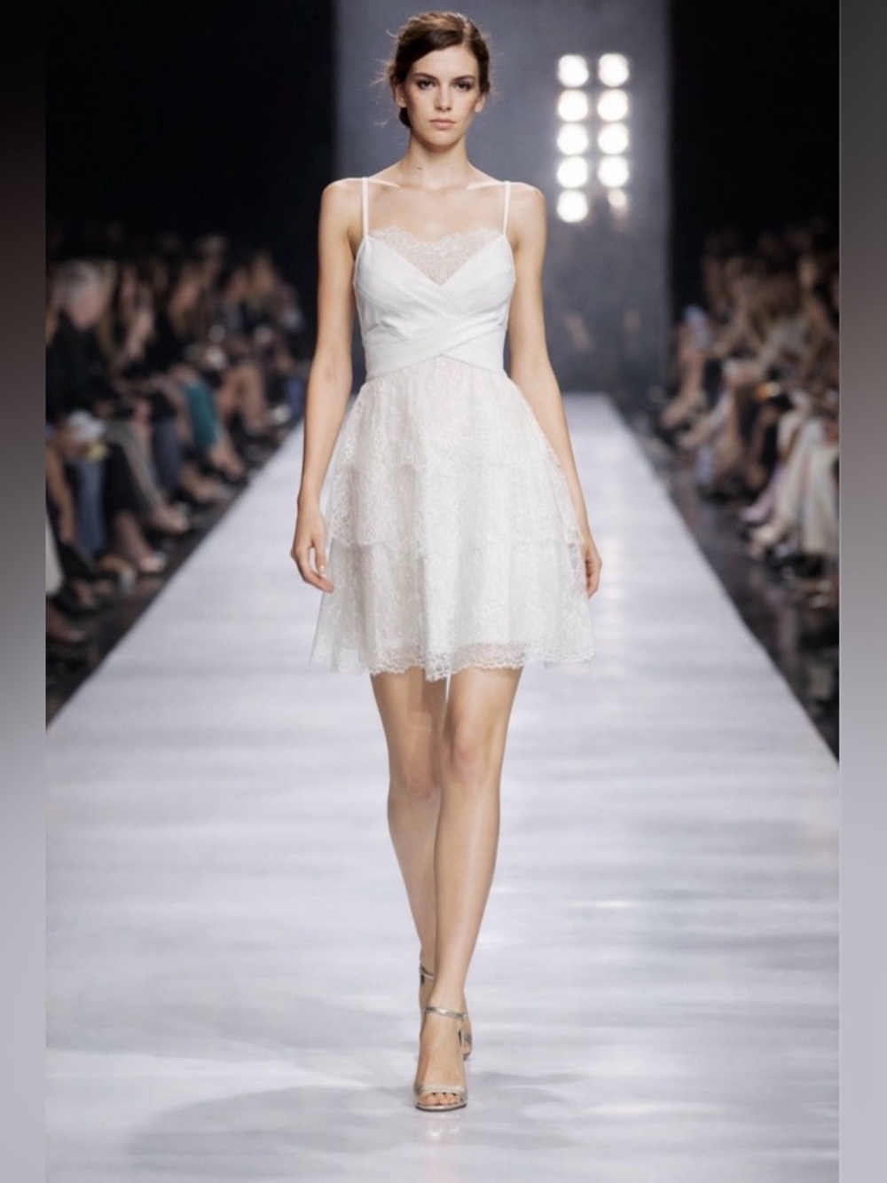 BCBGMaxAzria “Josanna” White Lace Mini Dress 🤍